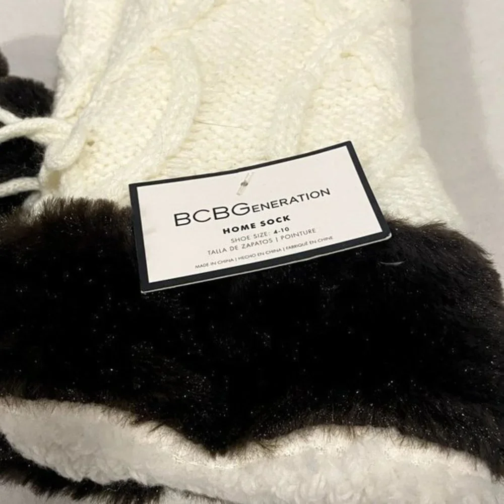 BCBGeneration Home Socks Ivory Brown NWT‎